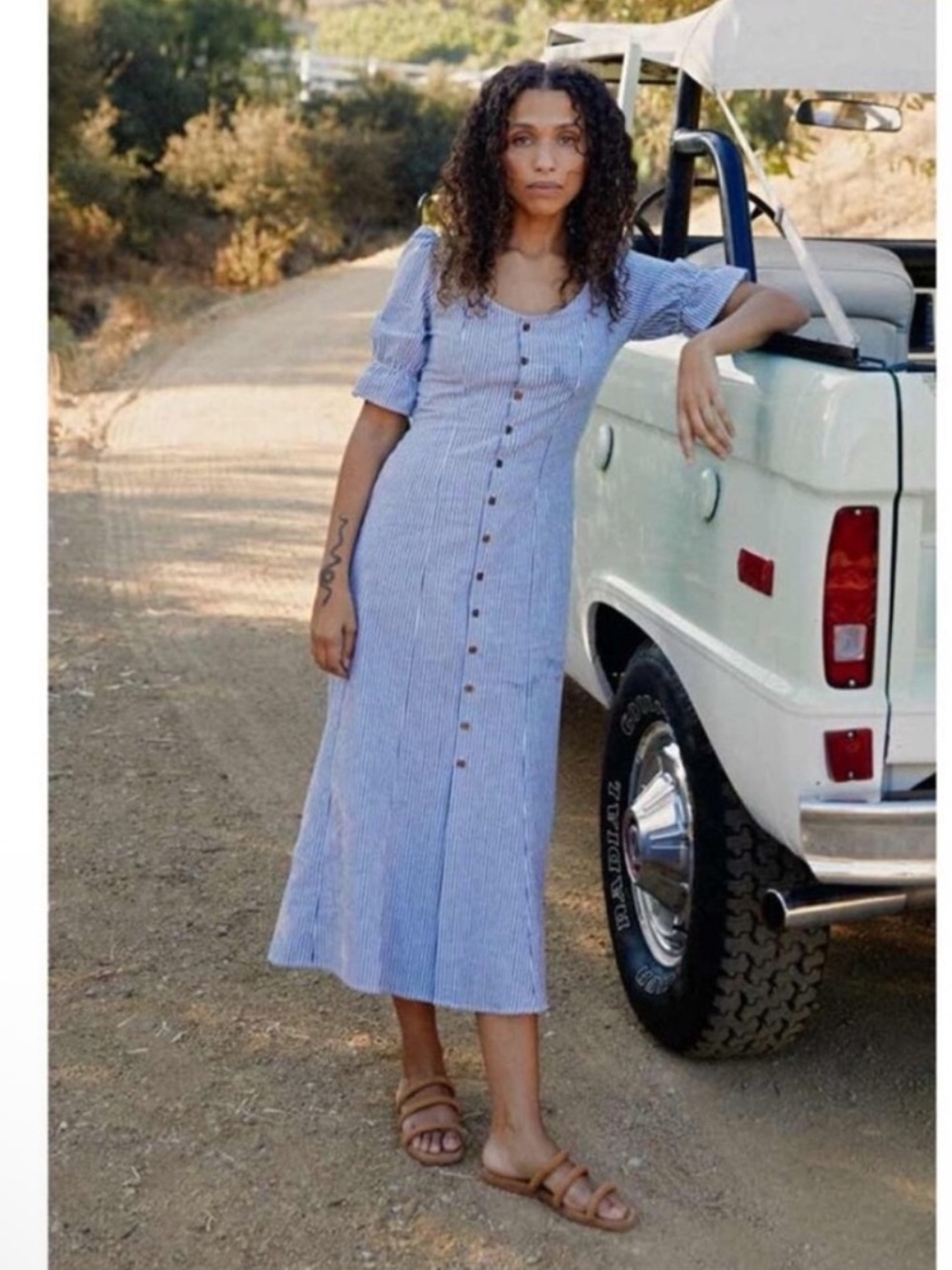 Christy Dawn The Lennon Dress In Pewter Stripe